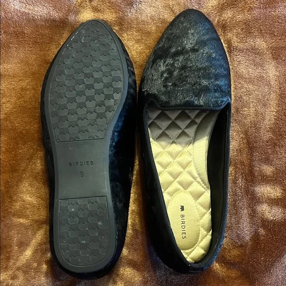 Birdies Luxurious Black Velvet Loafers - Picture 7 of 9